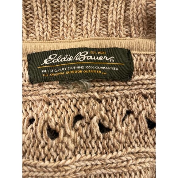 Eddie Bauer Long Open Waterfall Brown Sleeveless Cardigan Sweater - Picture 5 of 10